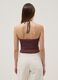 Short brown pure cotton tank top_3