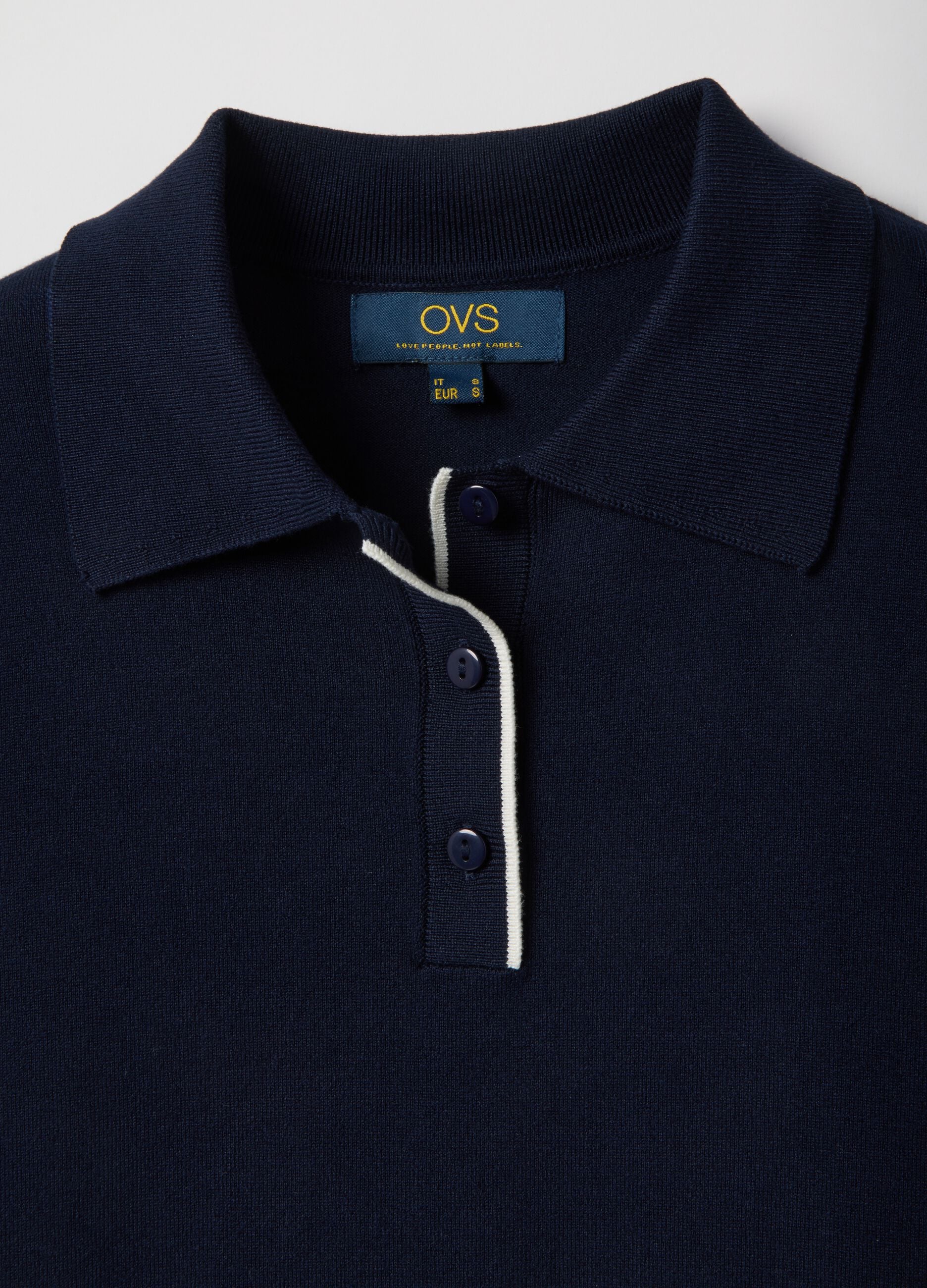 Blue regular fit viscose blend polo