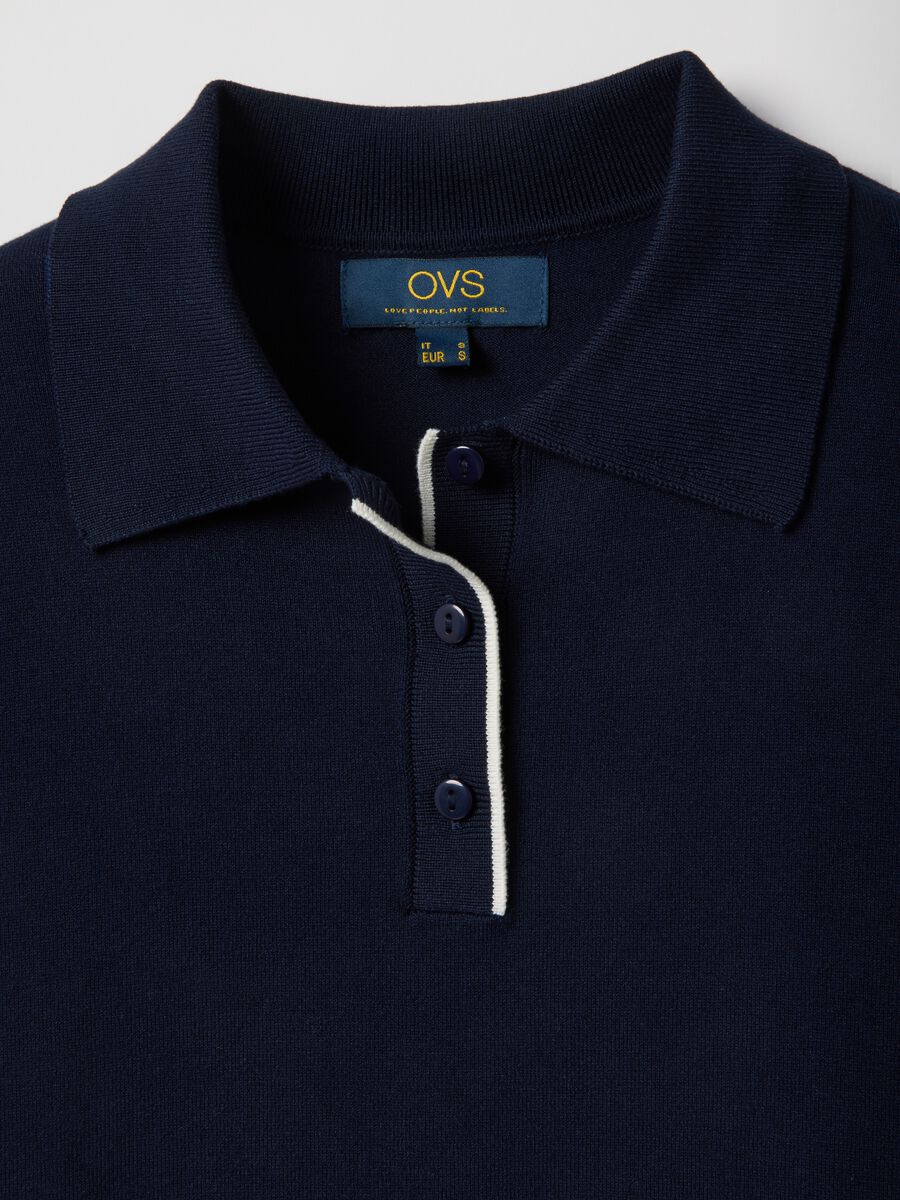 Blue regular fit viscose blend polo_5