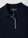 Blue regular fit viscose blend polo_5