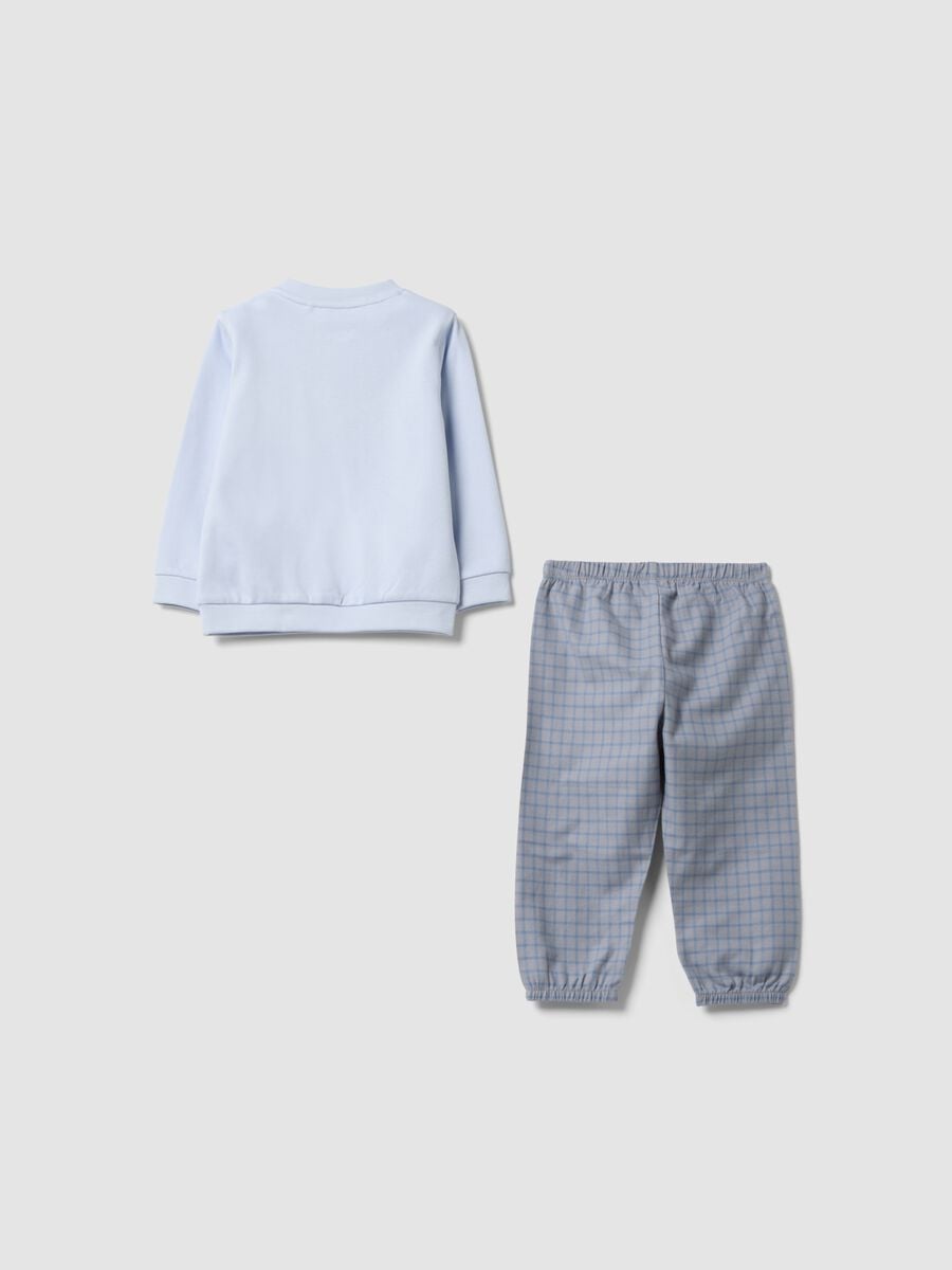 Light blue organic cotton printed baby pyjamas_1