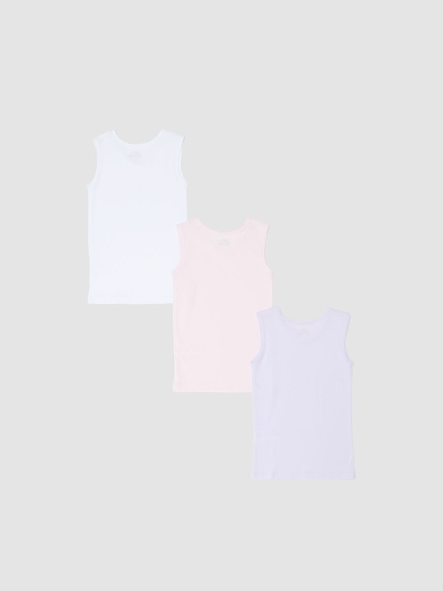 Set of three multicolour cotton vests for baby girls regular fit_1