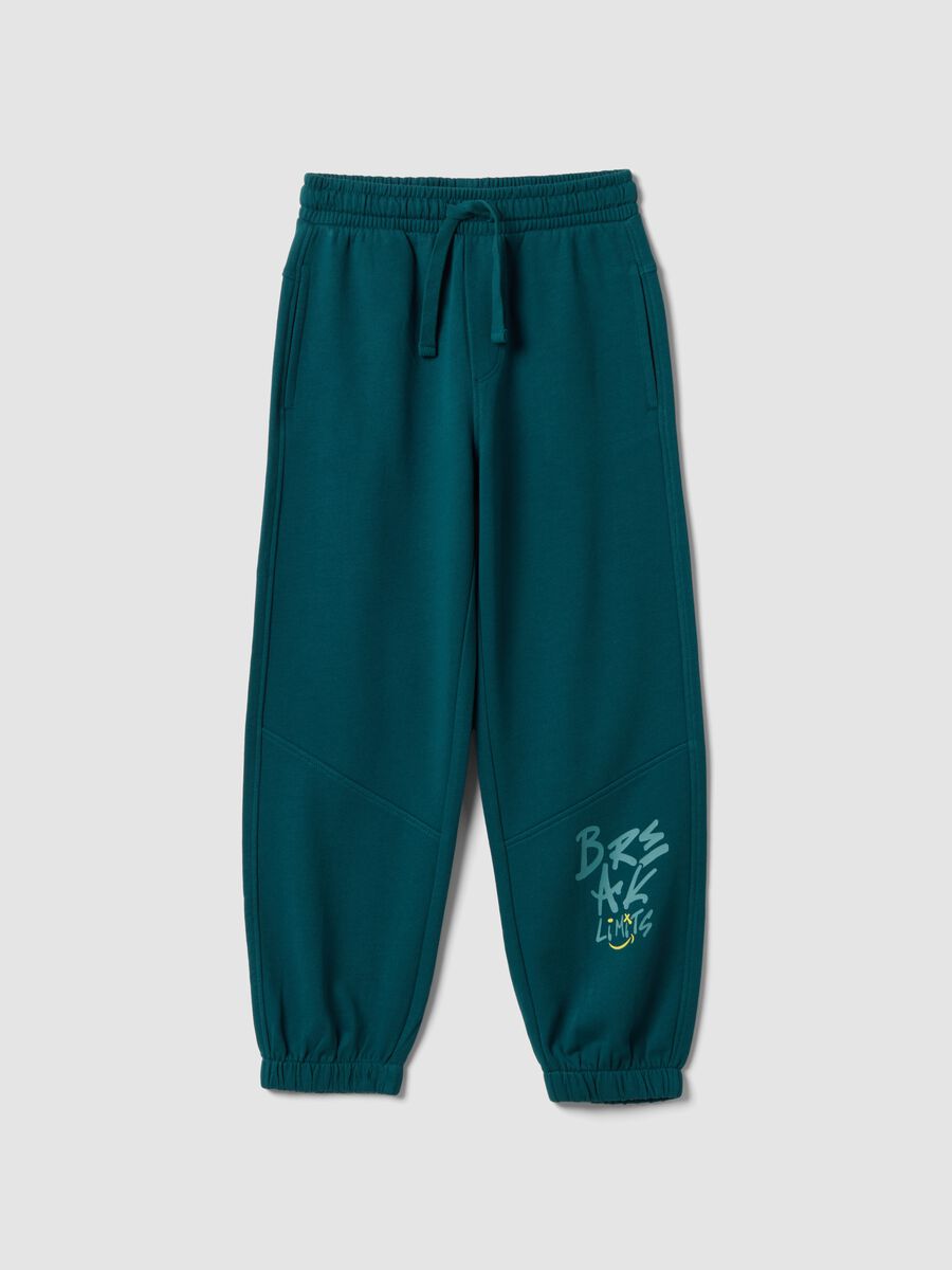 Blue pure cotton joggers_0