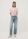 Pink pure cotton T-shirt with Sakura front print, regular fit_1