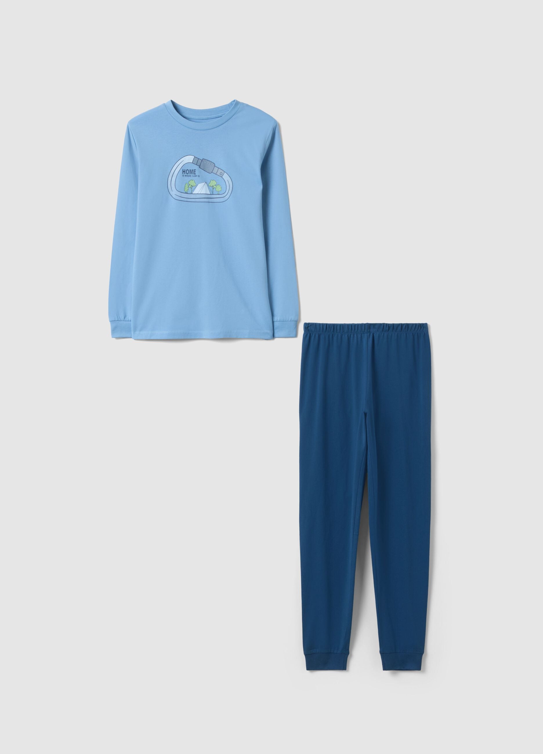 Multicolour pure cotton pyjamas for boys, regular fit with print