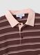 Brown striped long-sleeve pure cotton polo shirt, regular fit_1