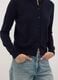 Navy wool-blend crew-neck cardigan_2
