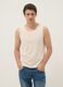 Beige crew neck vest in pure cotton, regular fit_1