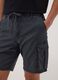 Blue stretch cotton cargo Bermuda shorts_3