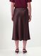 Brown satin midi skirt in stretch fabric_3