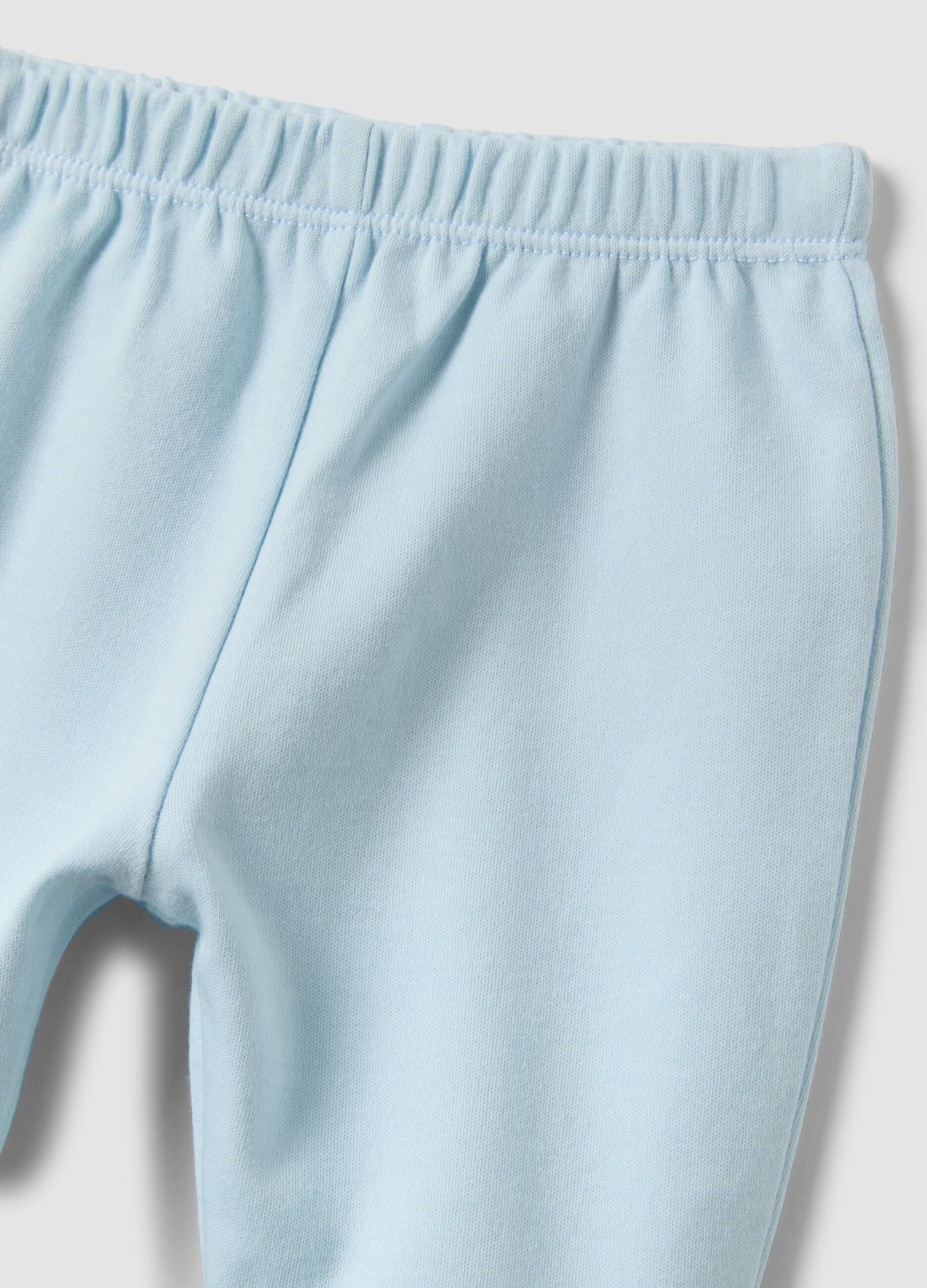 2-pack of organic cotton leggings in blue and white