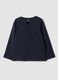 Blue pure organic cotton T-shirt with teddy bear print for baby girl_1