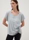 Grey pure cotton T-shirt with regular fit and knot detail_0