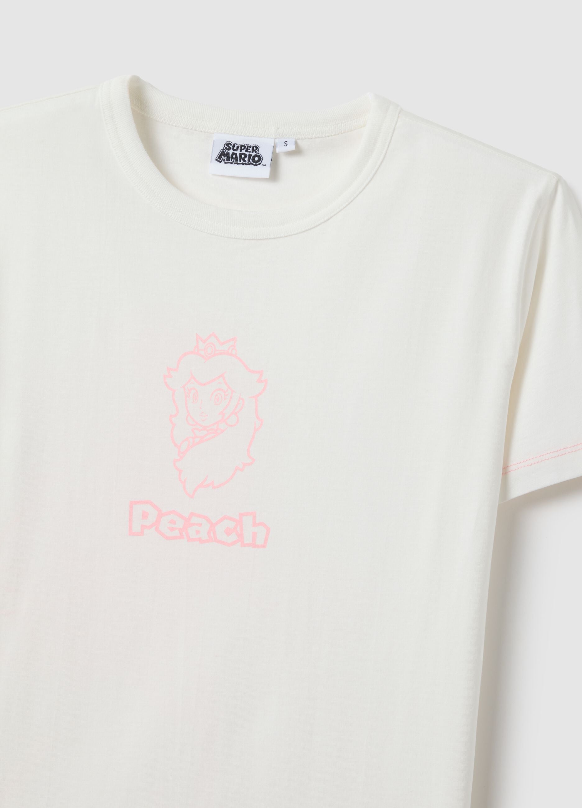 White pure cotton regular fit t-shirt with print