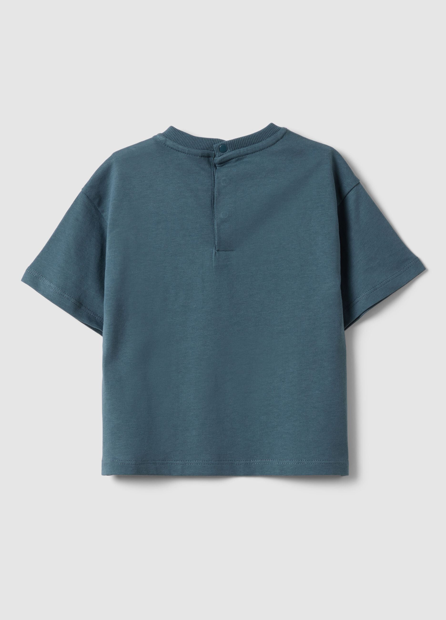 Blue pure cotton t-shirt with pocket for child