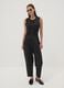 Black Milano-knit jogger trousers in stretch viscose, barrel fit_0