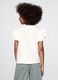 White short sleeve t-shirt with frills and floral print_1