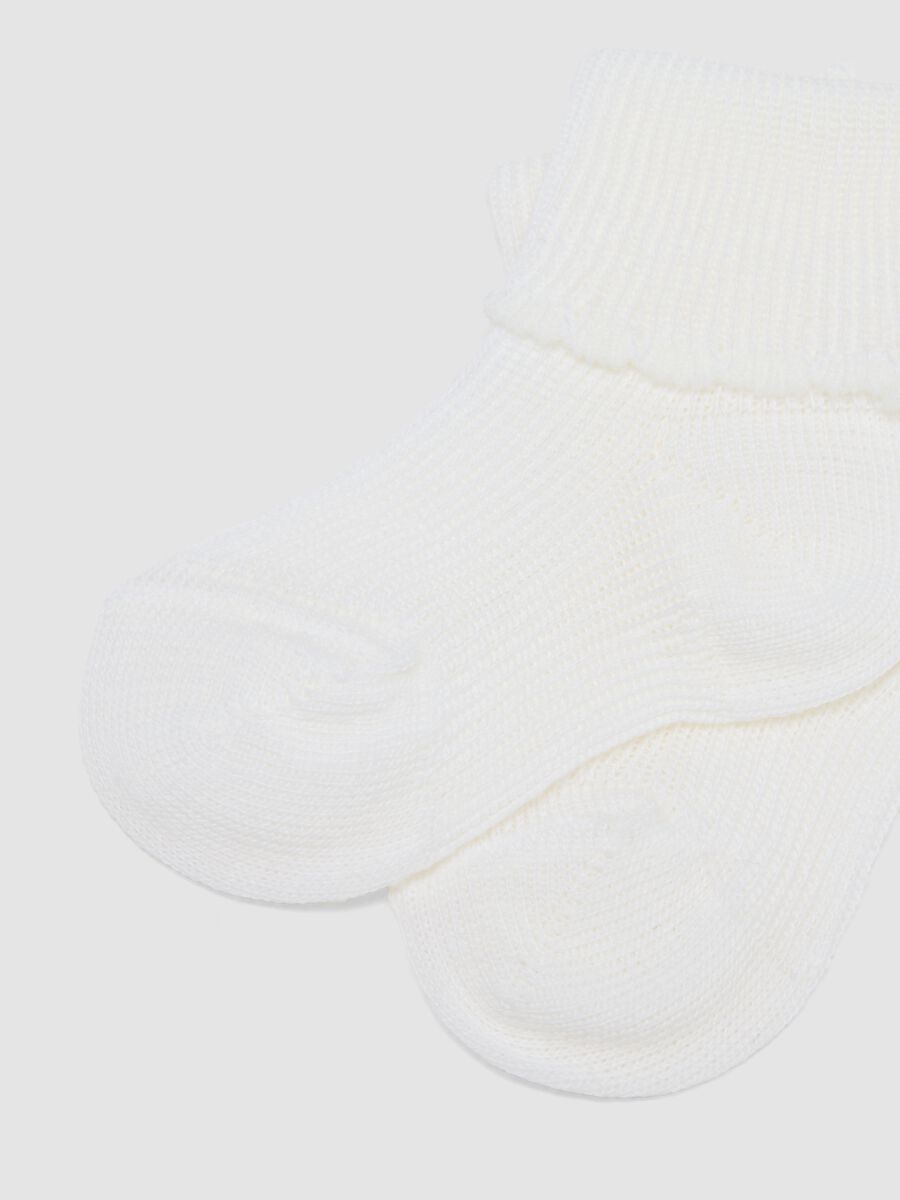 2-pack of short white wool-blend socks for newborns_1