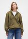 Green cotton blend zip-up hoodie_5