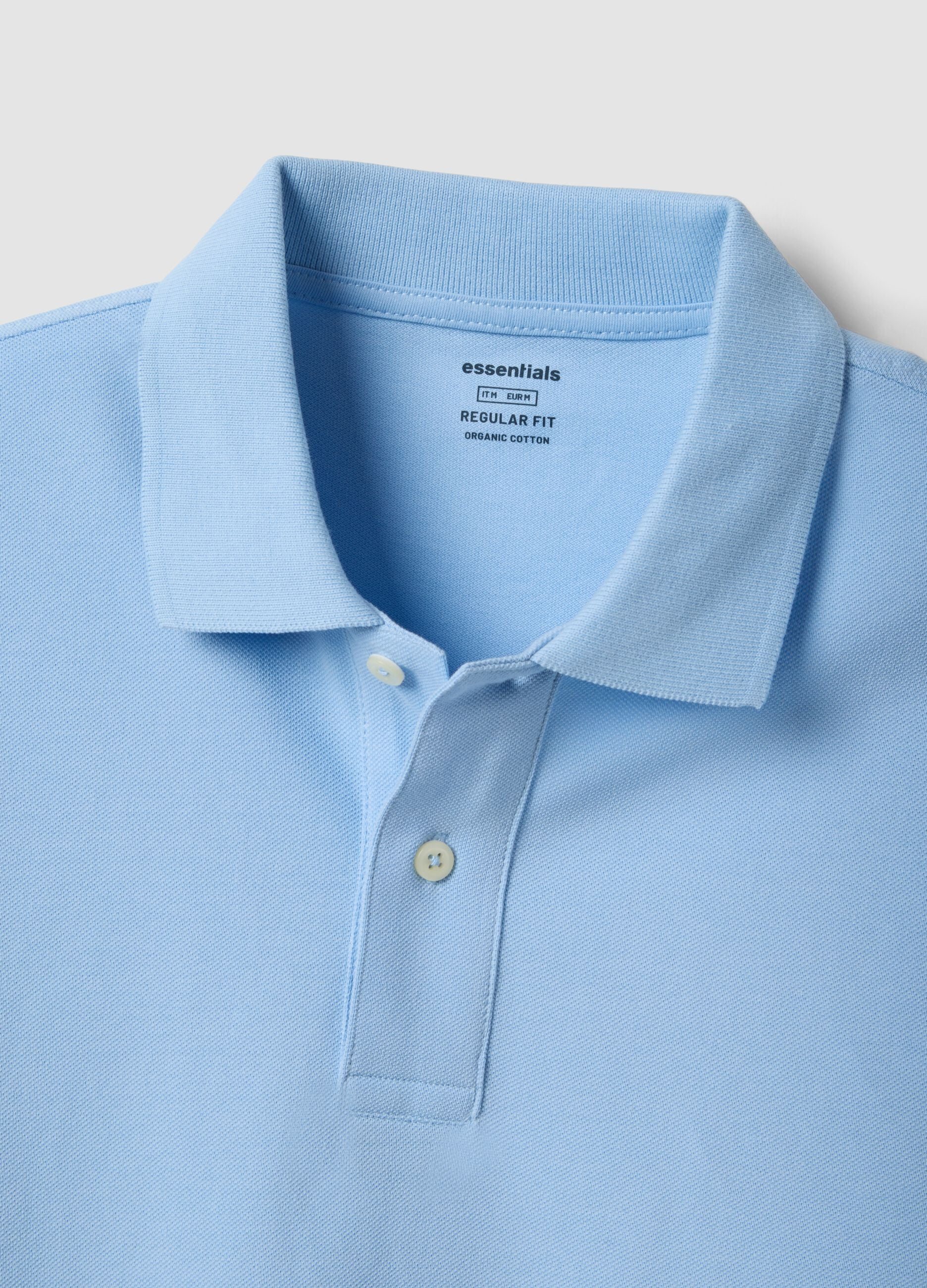Sky Blue Short Sleeve Polo Shirt in Pure Cotton Regular Fit