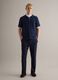 Blue pure cotton polo with buttons, regular fit_1