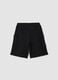 Black pure cotton cargo Bermuda shorts for boys, oversized fit_4