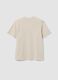 Beige relaxed-fit pure cotton T-shirt with teddy print_1