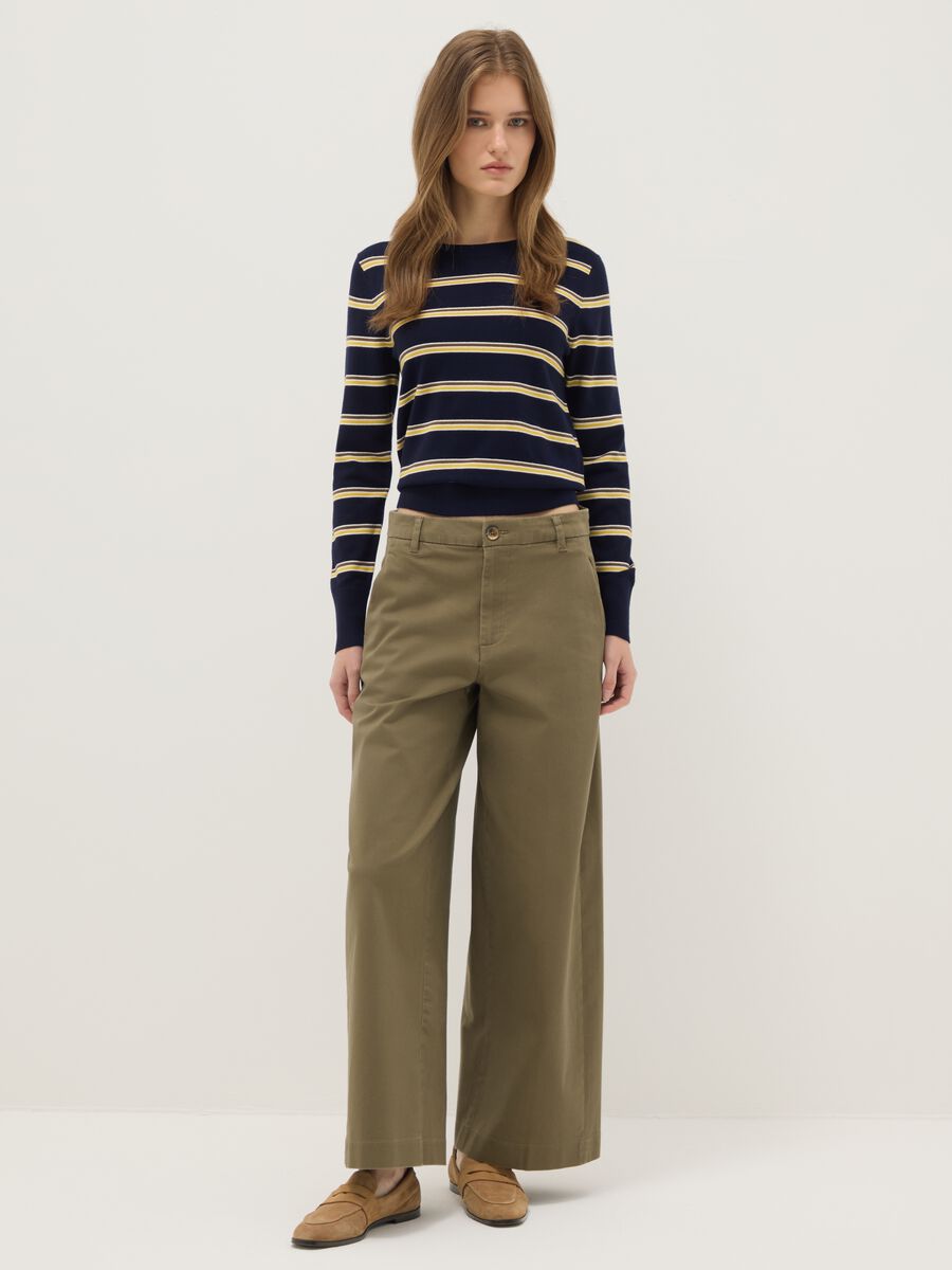 Multicoloured striped top with long sleeves regular fit_1
