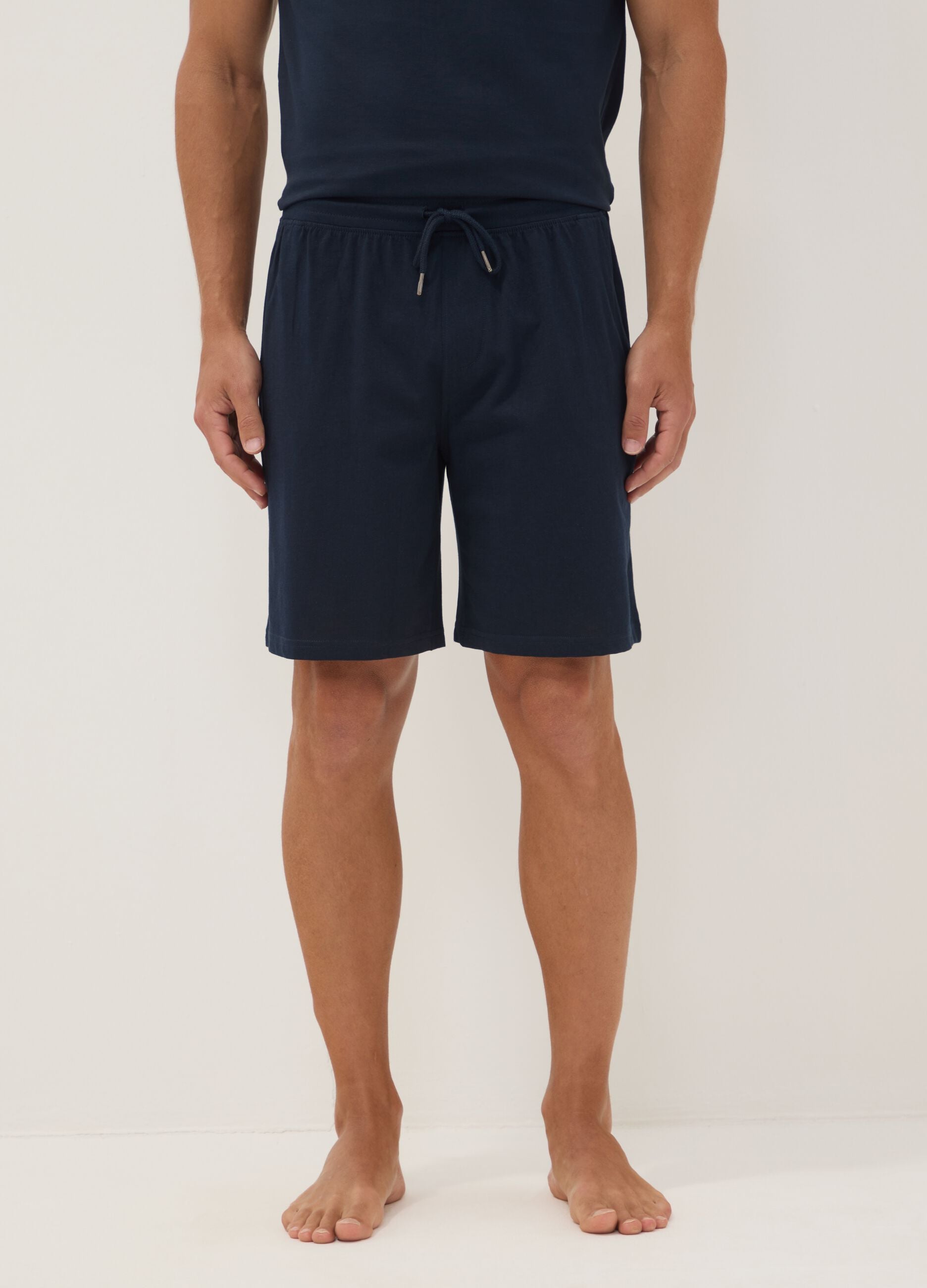 Blue organic cotton pyjama shorts
