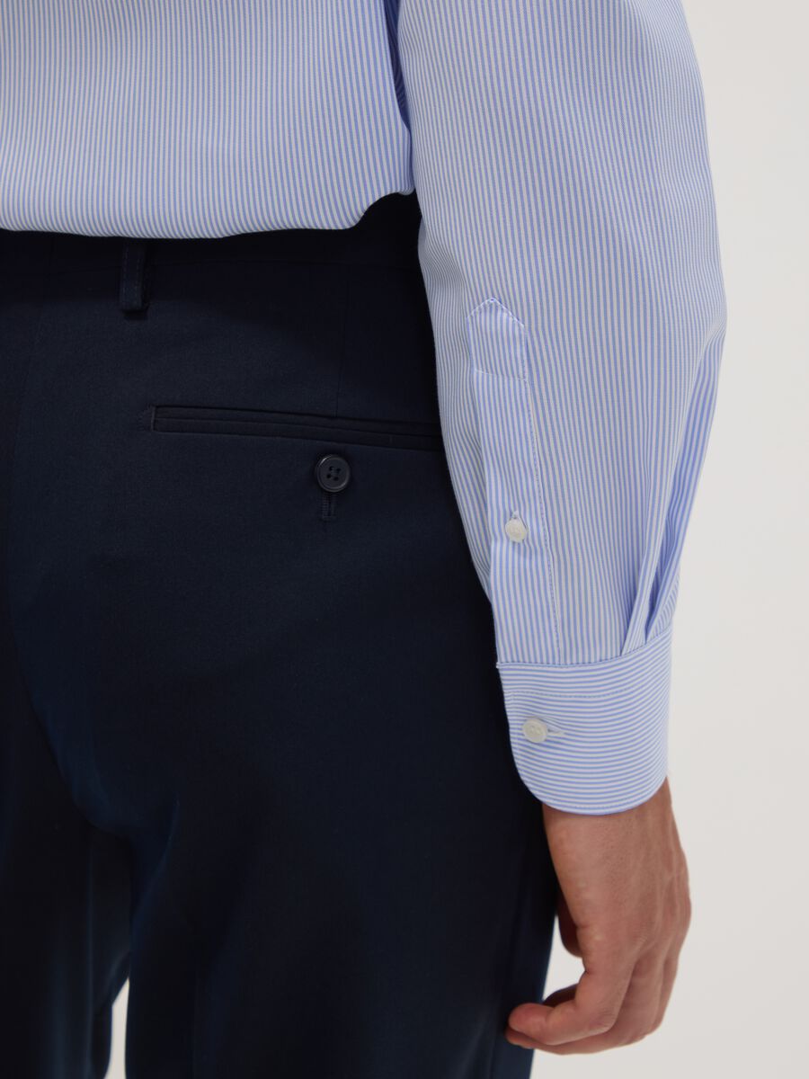 Light blue striped pure cotton shirt with classic collar, regular fit_2