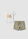 White organic cotton set with T-shirt and shorts_0