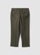 Green pure cotton carrot-fit chino trousers_2