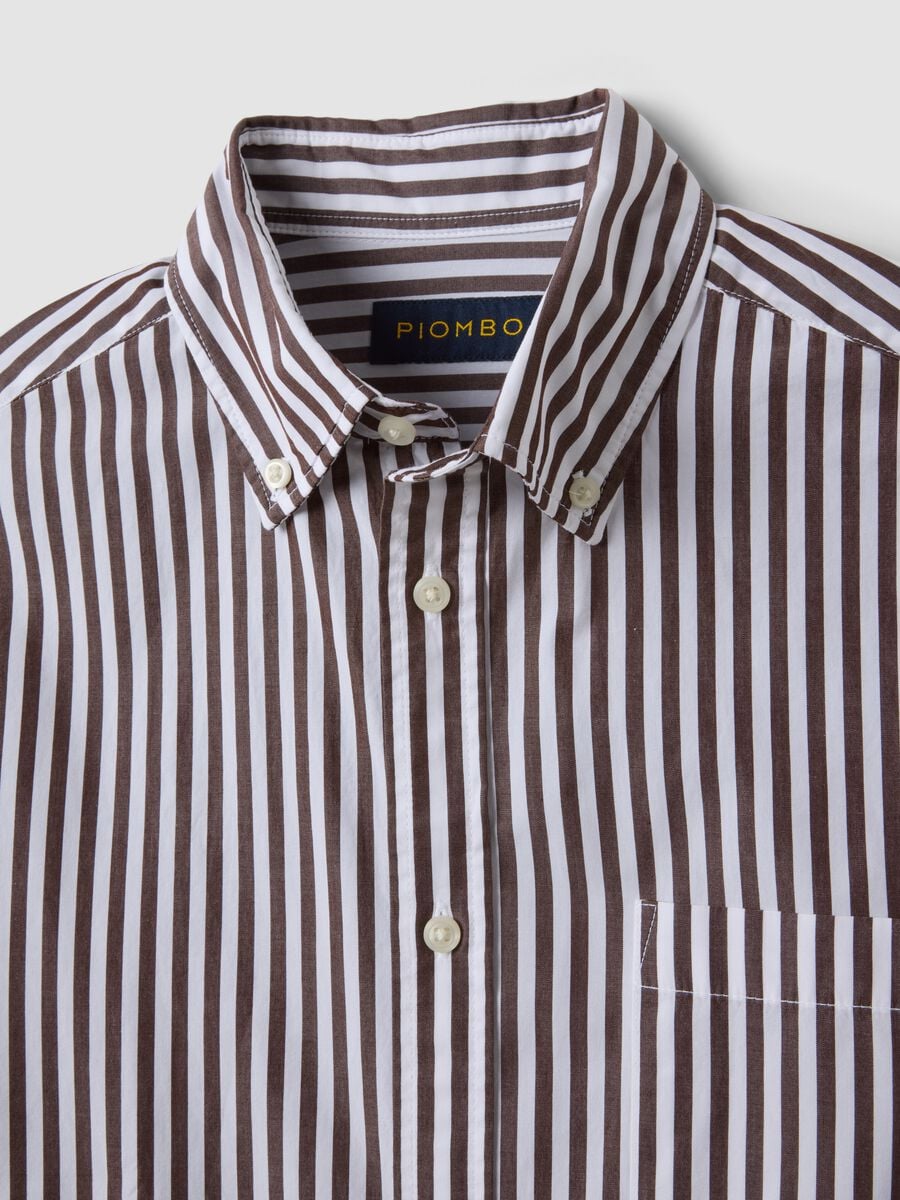 Camicia bianca in popeline di puro cotone a righe regular fit_6
