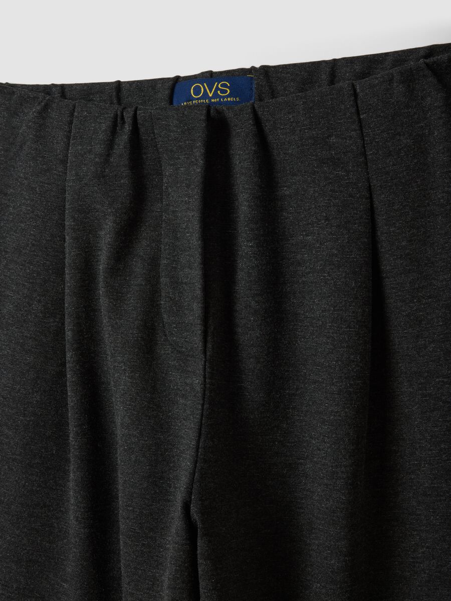 Black Milano-knit jogger trousers in stretch viscose, barrel fit_5
