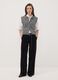 Black The Iconic Pants straight-leg ribbed stretch cotton trousers_0