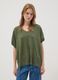 Green modal-blend V-neck top_2