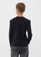 Black organic cotton crew-neck T-shirt with skull print for boys_2
