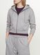 Grey full-zip cotton-blend hoodie, fitted cut_3