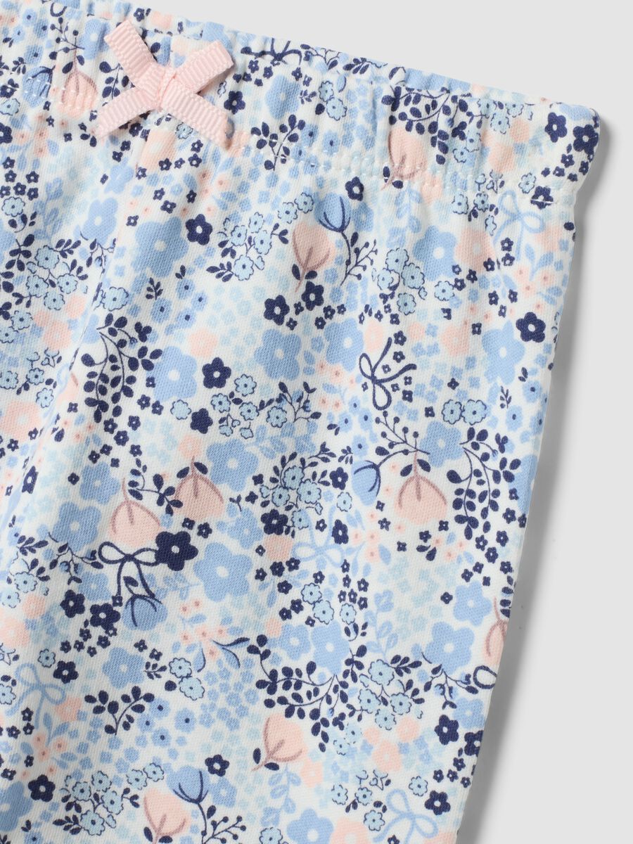 Multicolour organic cotton floral-print leggings for baby girl_2