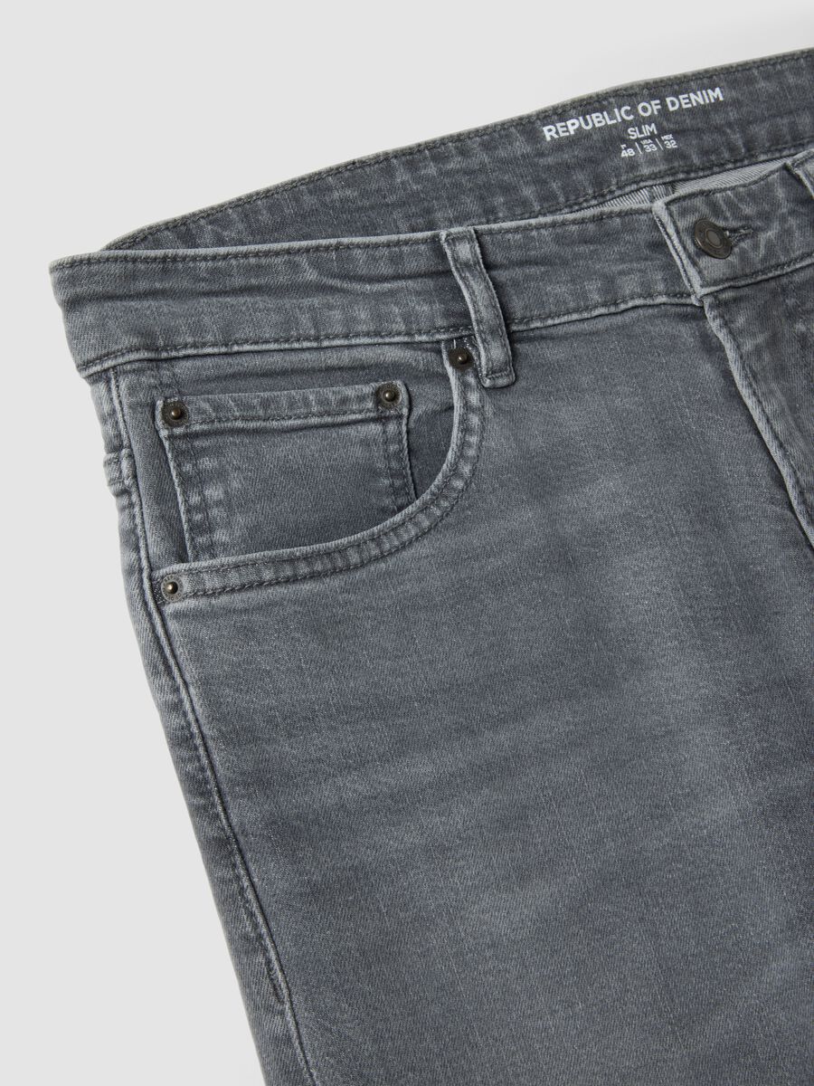 Grey stretch-cotton slim-fit denim jeans_1
