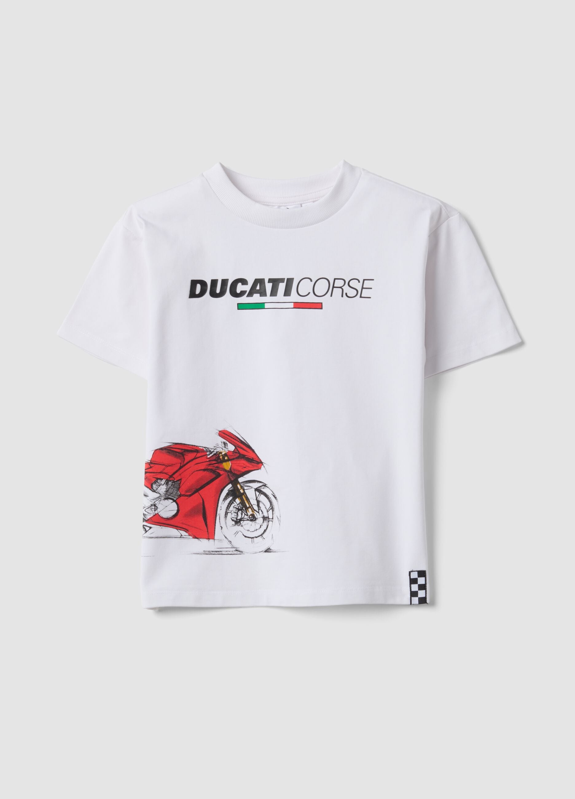 White short-sleeve stretch cotton T-shirt