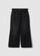 Black denim wide-leg jeans in pure cotton_4