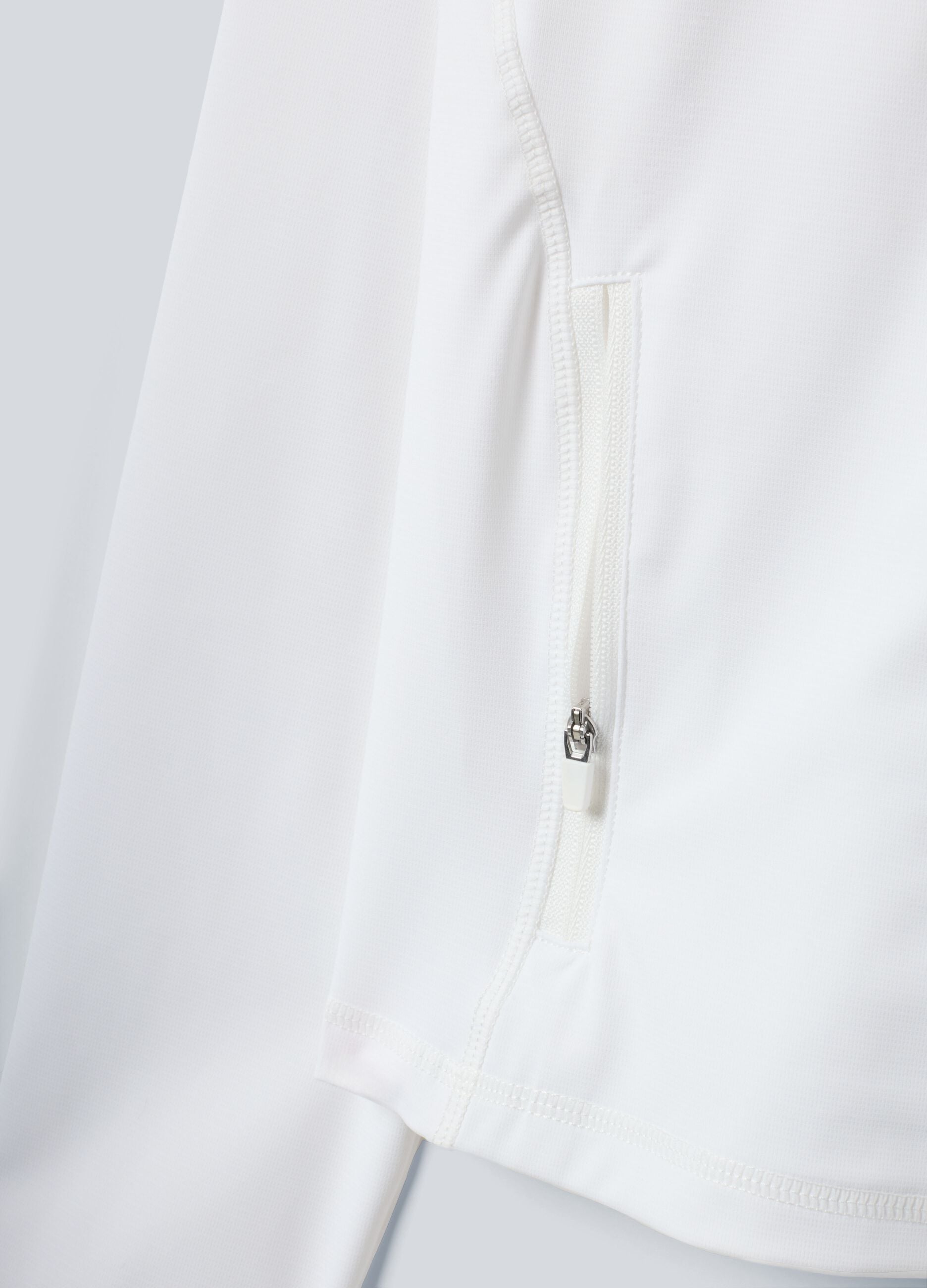 White ALTAVIA COURT full-zip sweatshirt in stretch technical fabric