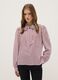Regular red shirt with stripes in pure viscose_0