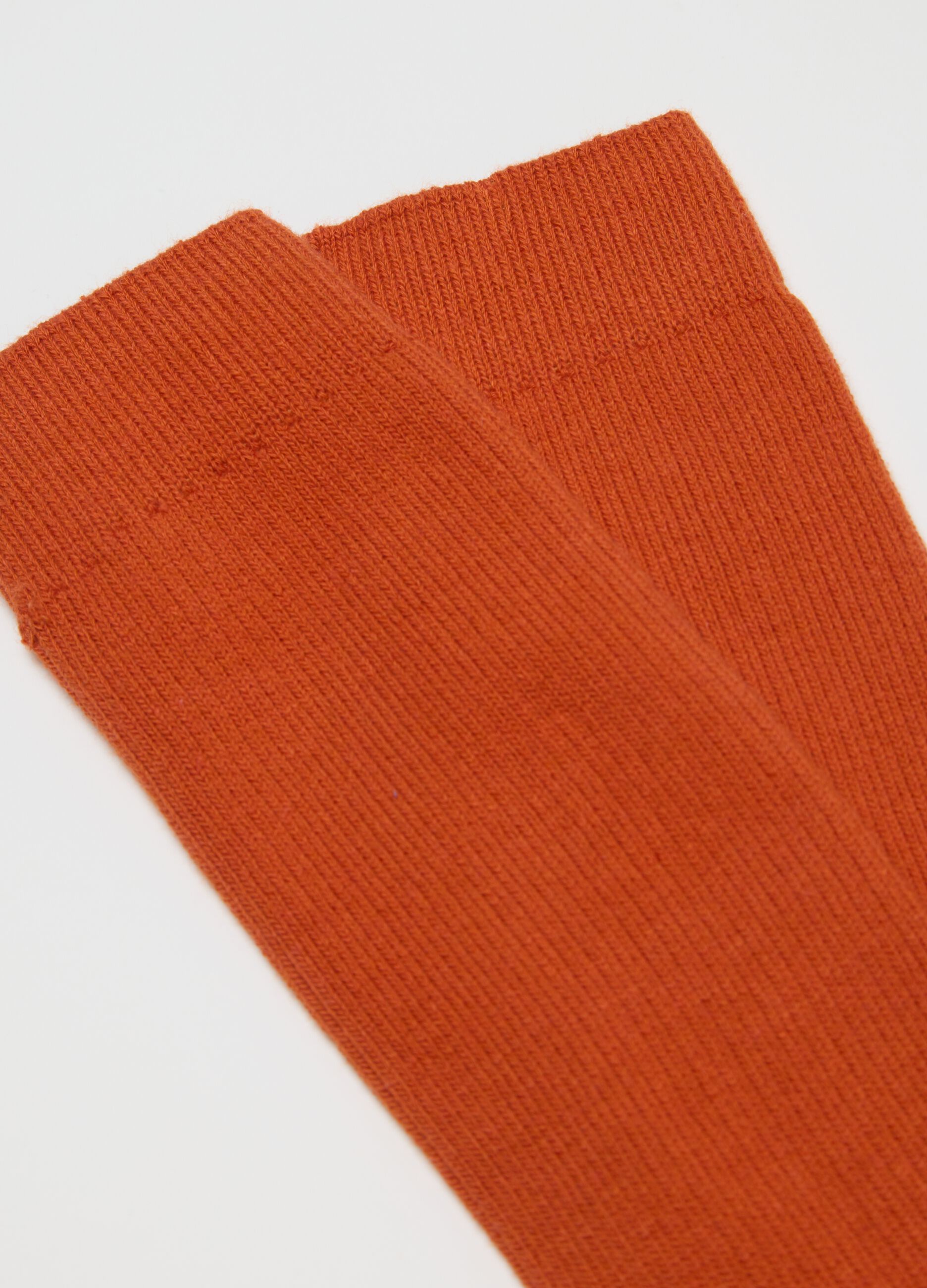 Orange midi socks in cotton blend