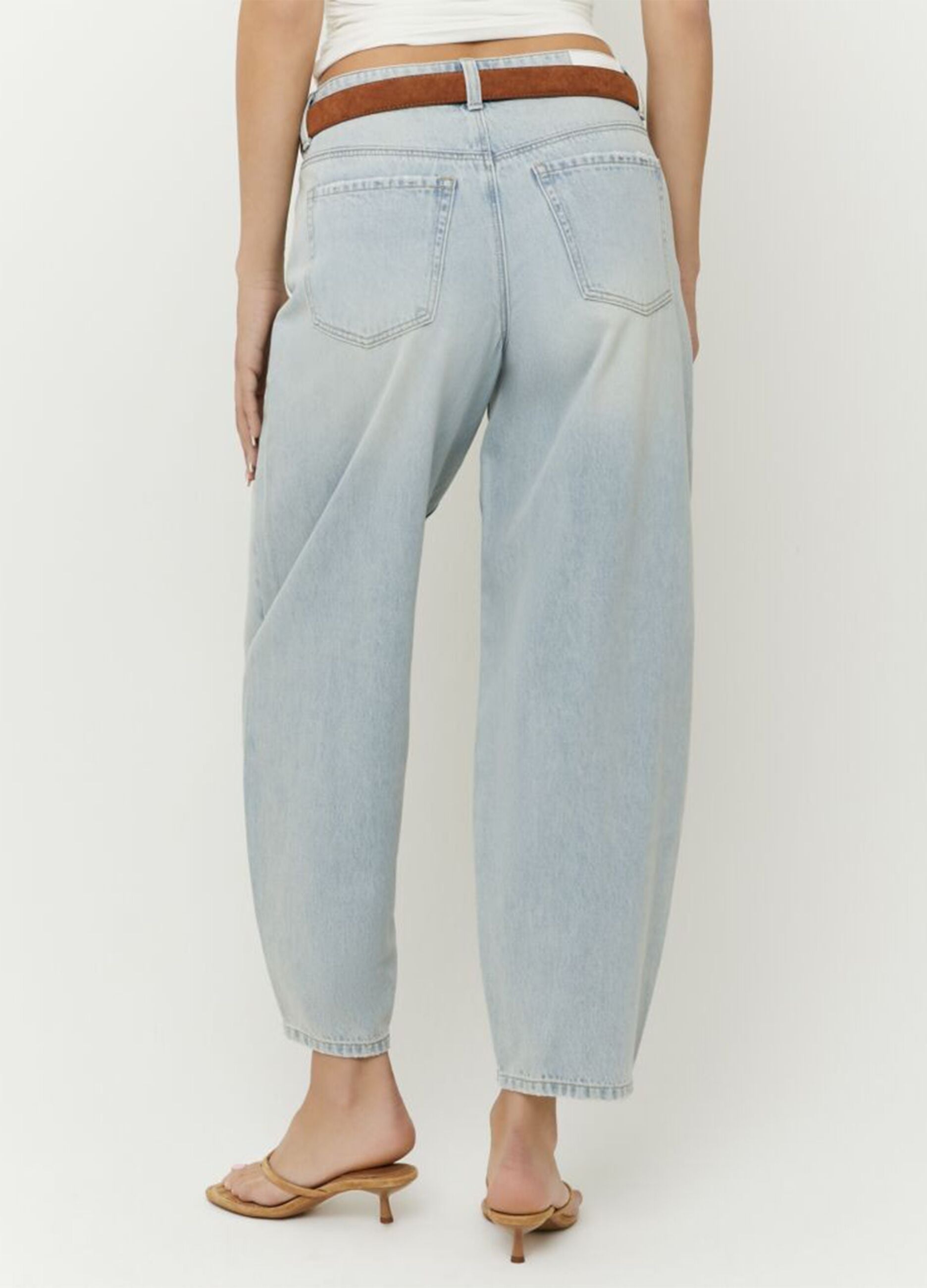Light blue cotton and lyocell blend jeans