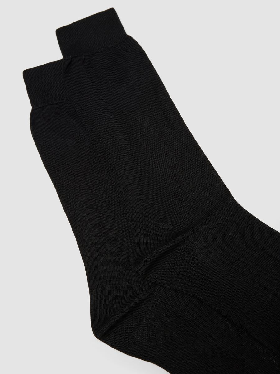 Three-pack of black socks in pure cotton Fil d&rsquo;&Eacute;cosse_1