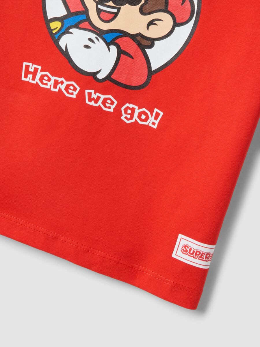 T-shirt in cotone elasticizzato rossa da bambino con Super Mario_2