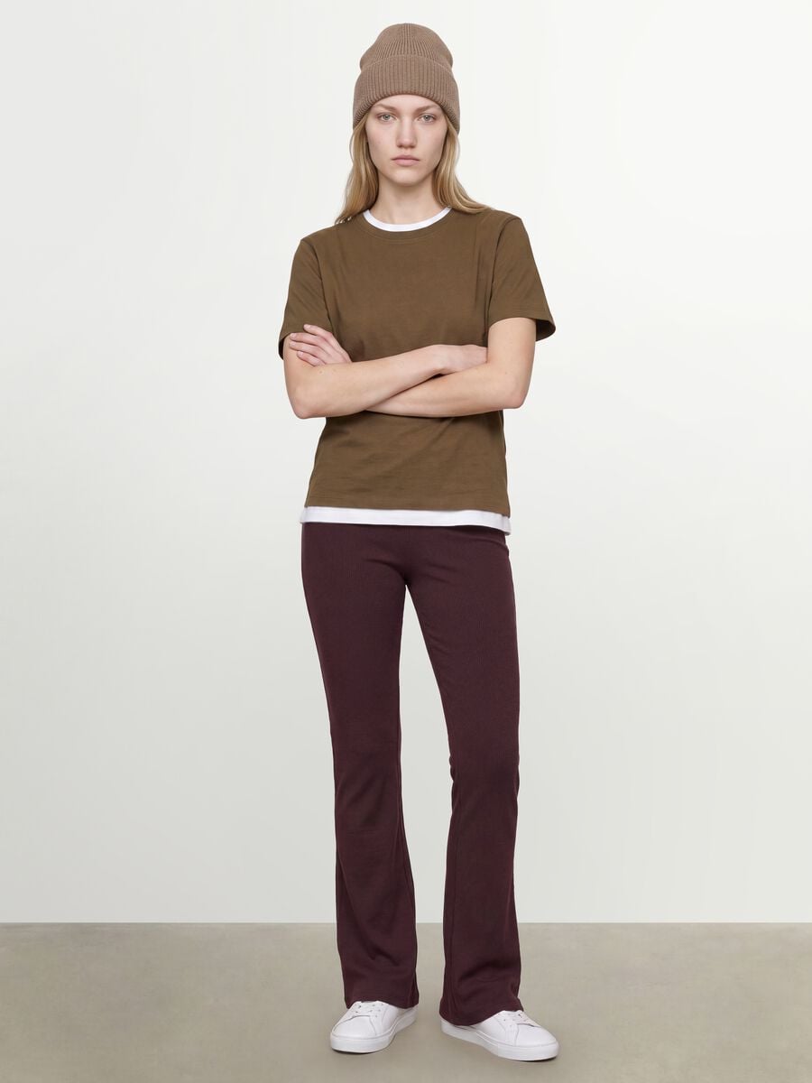 T-shirt verde in puro cotone organico a girocollo regular fit_1