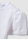 White stretchy cotton regular fit girl&rsquo;s t-shirt with flower embroidery_3